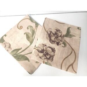 Springs Industries Set of 2 Pillow Shams Purple flowers‎ Beige background NEW